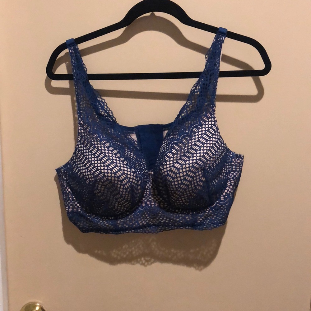 Blue lace bra